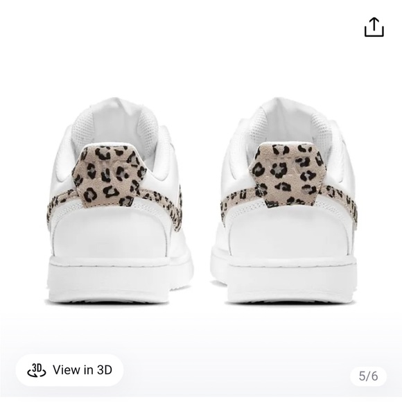 Nike Court Vision Low Leopard Swoosh White Women's - Picture 3 of 7